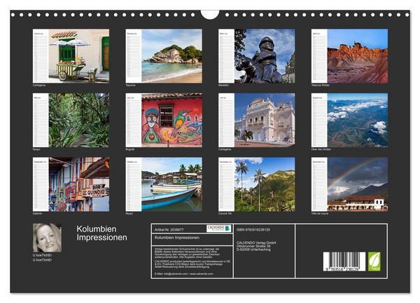 Produktbild: Kolumbien Impressionen (Wandkalender 2026 DIN A3 quer), CALVENDO Monatskalender