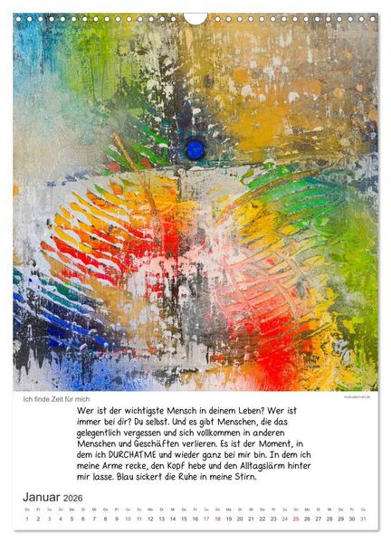 Produktbild: Motivation-Art Herzensw&uuml;nsche (Wandkalender 2026 DIN A3 hoch), CALVENDO Monatskalender