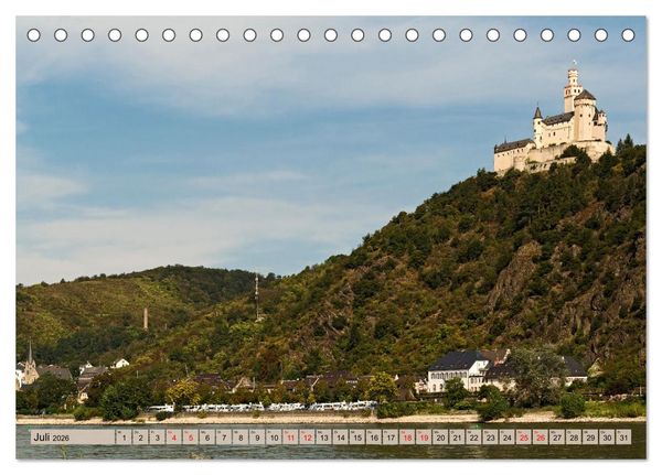 Produktbild: Oberes Mittelrheintal Sehnsuchtsziel f&uuml;r Romantiker (Tischkalender 2026 DIN A5 quer), CALVENDO Monatskalender