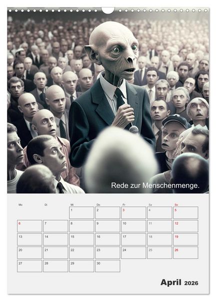 Produktbild: Aliens sind gelandet. Wie k&ouml;nnte diese Zukunftsvision f&uuml;r uns Menschen aussehen? (Wandkalender 2026 DIN A3 hoch), CALVENDO Monatskalender