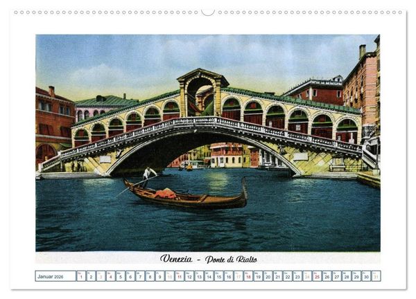 Produktbild: Erinnerungen an das alte Venedig: Historische Stiche von der Lagunenstadt (hochwertiger Premium Wandkalender 2026 DIN A2 quer), Kunstdruck in Hochglanz