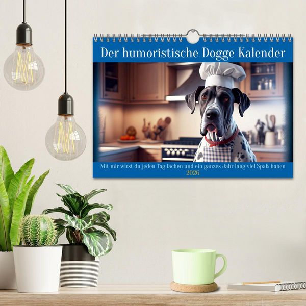 Produktbild: Der humoristische Dogge Kalender (Wandkalender 2026 DIN A4 quer), CALVENDO Monatskalender