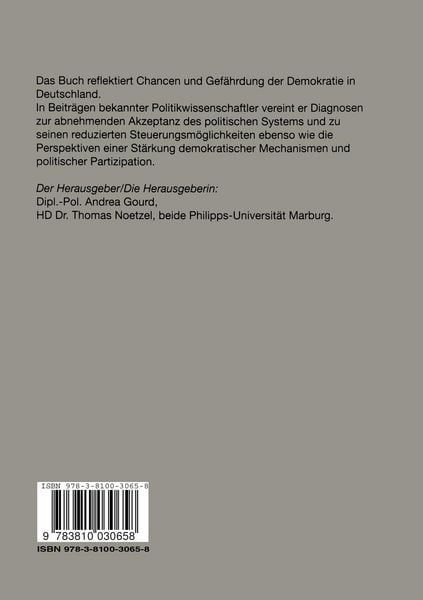 Produktbild: Zukunft der Demokratie in Deutschland