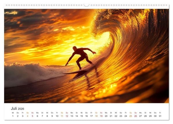Produktbild: Surfen - Ride the Wave (Wandkalender 2026 DIN A2 quer), CALVENDO Monatskalender
