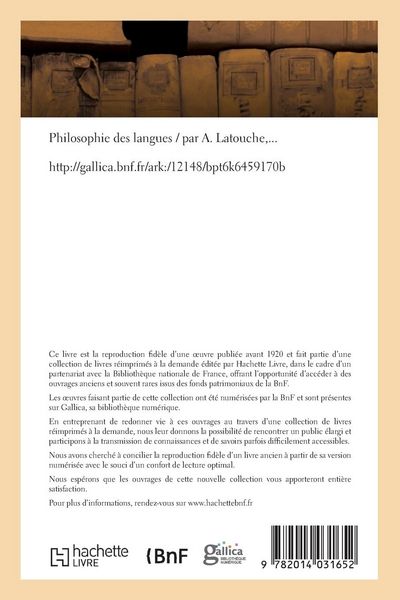 Produktbild: Philosophie des langues