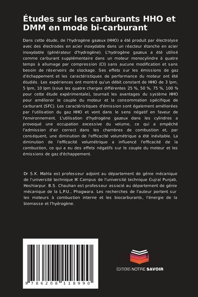 Produktbild: &Eacute;tudes sur les carburants HHO et DMM en mode bi-carburant