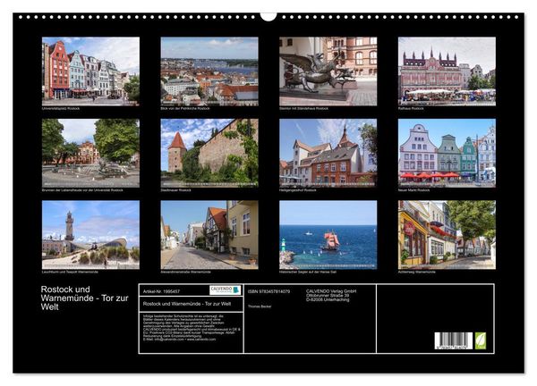 Produktbild: Rostock und Warnem&uuml;nde - Tor zur Welt (Wandkalender 2026 DIN A2 quer), CALVENDO Monatskalender