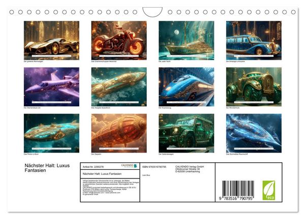 Produktbild: N&auml;chster Halt: Luxus Fantasien (Wandkalender 2027 DIN A4 quer), CALVENDO Monatskalender