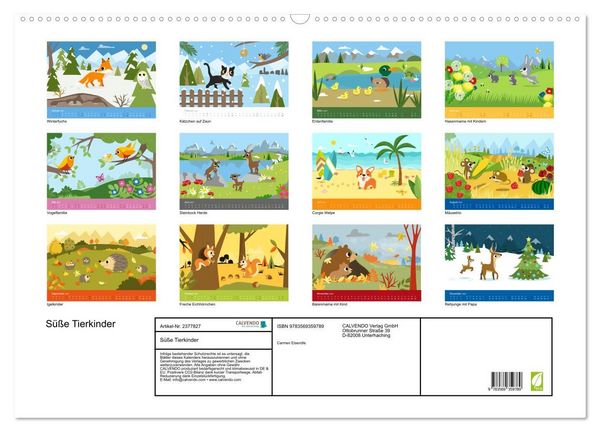 Produktbild: S&uuml;&szlig;e Tierkinder (Wandkalender 2027 DIN A2 quer), CALVENDO Monatskalender