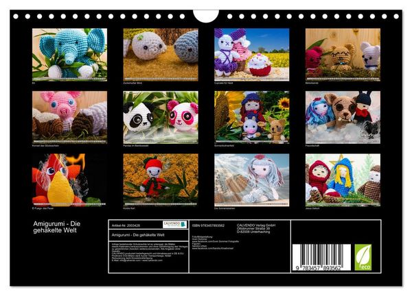 Produktbild: Amigurumi - Die geh&auml;kelte Welt (Wandkalender 2026 DIN A4 quer), CALVENDO Monatskalender