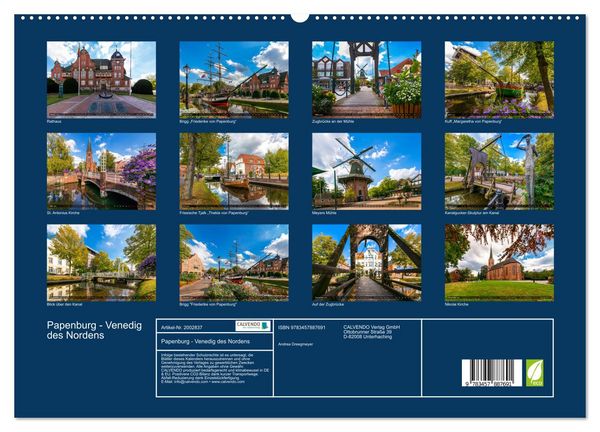 Produktbild: Papenburg - Venedig des Nordens (hochwertiger Premium Wandkalender 2026 DIN A2 quer), Kunstdruck in Hochglanz