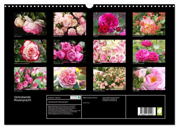 Produktbild: Verlockende Rosenpracht (Wandkalender 2026 DIN A3 quer), CALVENDO Monatskalender