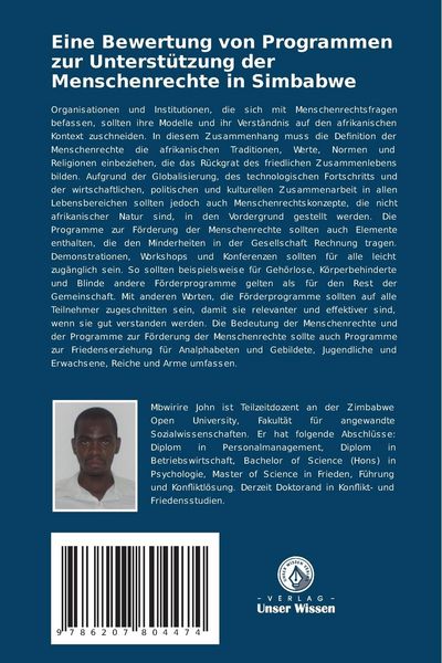 Produktbild: Eine Bewertung von Programmen zur Unterst&uuml;tzung der Menschenrechte in Simbabwe