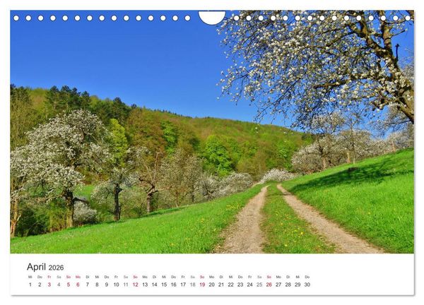 Produktbild: Wege durchs Jahr- Zitate begleiten auf romantisch sch&ouml;nen Wegen (Wandkalender 2026 DIN A4 quer), CALVENDO Monatskalender