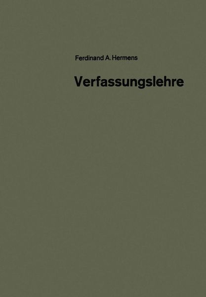 Produktbild: Verfassungslehre