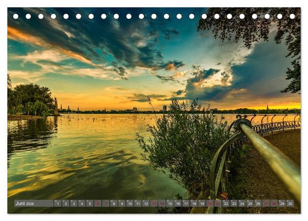 Produktbild: Hamburg City Vibes (Tischkalender 2026 DIN A5 quer), CALVENDO Monatskalender