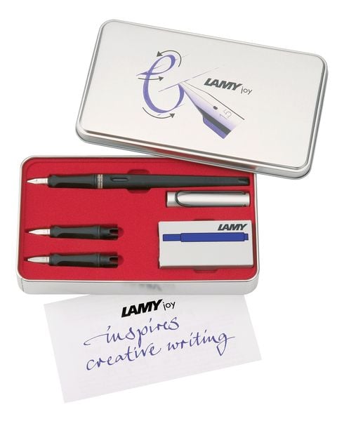 Produktbild: LAMY F&uuml;ller Set joy Al-black 011 Sch&ouml;nschreibf&uuml;ller mit 3 Federspitzen