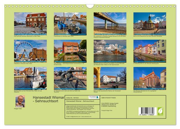 Produktbild: Hansestadt Wismar - Sehnsuchtsort (Wandkalender 2026 DIN A3 quer), CALVENDO Monatskalender