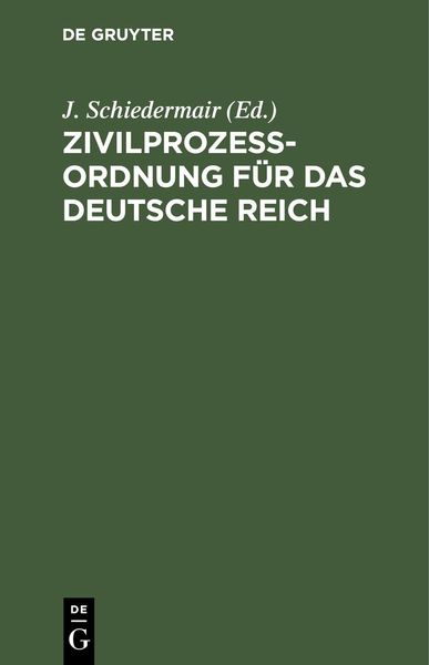Produktbild: Zivilprozessordnung f&uuml;r das Deutsche Reich
