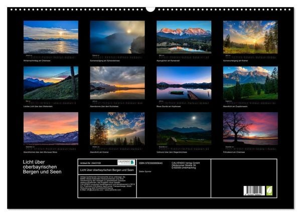 Produktbild: Licht &uuml;ber oberbayrischen Bergen und Seen (Wandkalender 2027 DIN A2 quer), CALVENDO Monatskalender