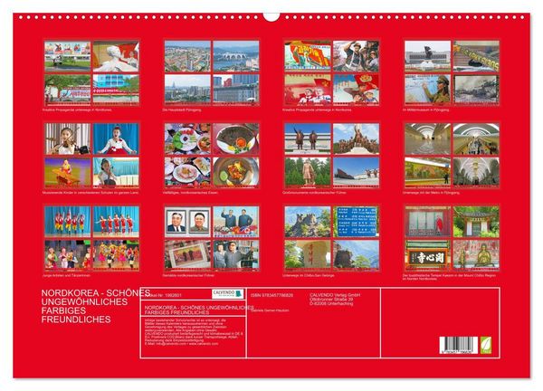 Produktbild: NORDKOREA - SCH&Ouml;NES UNGEW&Ouml;HNLICHES FARBIGES FREUNDLICHES (Wandkalender 2026 DIN A2 quer), CALVENDO Monatskalender