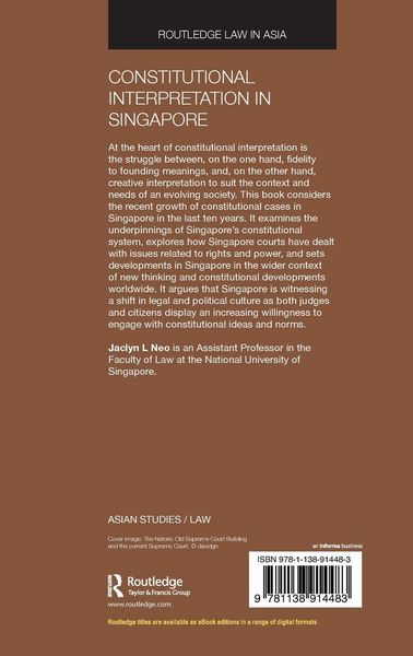 Produktbild: Constitutional Interpretation in Singapore