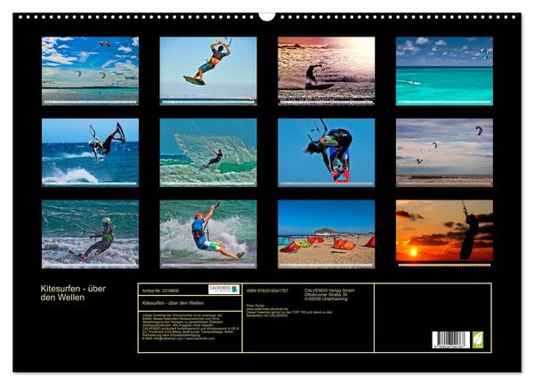 Produktbild: Kitesurfen - &uuml;ber den Wellen (Wandkalender 2026 DIN A2 quer), CALVENDO Monatskalender