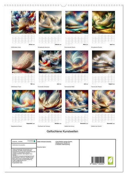 Produktbild: Geflochtene Kunstwelten (hochwertiger Premium Wandkalender 2026 DIN A2 hoch), Kunstdruck in Hochglanz