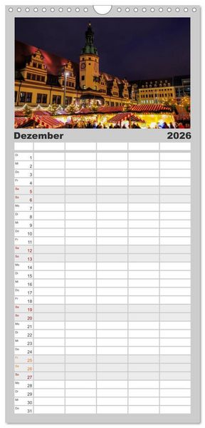 Produktbild: Familienplaner 2026 - Reise durch Leipzig mit 5 Spalten (Wandkalender, 21 x 45 cm) CALVENDO