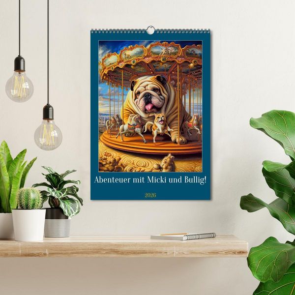Produktbild: Abenteuer mit Micki und Bullig! (Wandkalender 2026 DIN A3 hoch), CALVENDO Monatskalender