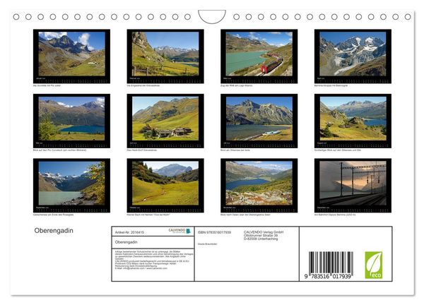 Produktbild: Oberengadin (Wandkalender 2026 DIN A4 quer), CALVENDO Monatskalender