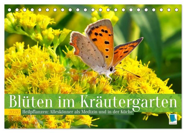 Blüten im Kräutergarten (Tischkalender 2026 DIN A5 quer), CALVENDO Monatskalender