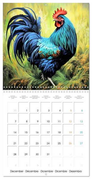 Produktbild: Coqs de nos campagnes (Calendrier mural carr&eacute; 2026 30x30 cm) Calendrier double avec une page pour vos prises de notes