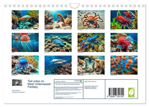 Produktbild: Tief unten im Meer Unterwasser Fantasy (Wandkalender 2026 DIN A4 quer), CALVENDO Monatskalender