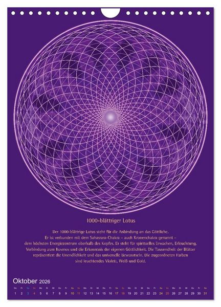 Produktbild: Heilige Geometrie und Bilder der Neuen Zeit (Wandkalender 2026 DIN A4 hoch), CALVENDO Monatskalender