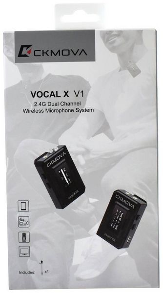 Produktbild: Ansteck Sprach-Mikrofon CKMOVA Vocal X V1 &Uuml;bertragungsart (Details):Funk, Kabellos inkl. Klammer