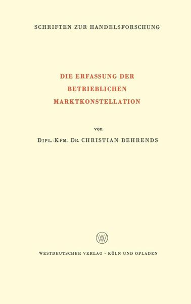 Produktbild: Die Erfassung der Betrieblichen Marktkonstellation
