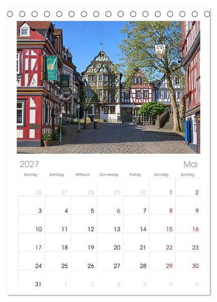 Produktbild: Tischplaner 2027 - Idstein und seine Fachwerkh&auml;user (A5 Tischkalender zum Aufstellen) CALVENDO