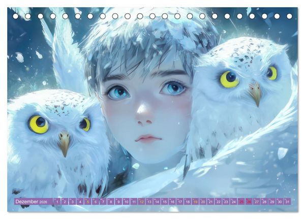 Produktbild: Winterliche Fantasie Anim&eacute; (Tischkalender 2026 DIN A5 quer), CALVENDO Monatskalender