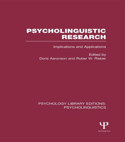 Produktbild: Psycholinguistic Research (PLE: Psycholinguistics)