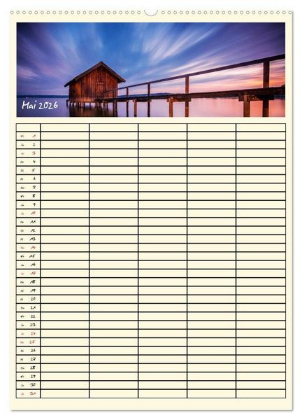 Produktbild: Urlaubsparadiese - Familienplaner (hochwertiger Premium Wandkalender 2026 DIN A2 hoch), Kunstdruck in Hochglanz