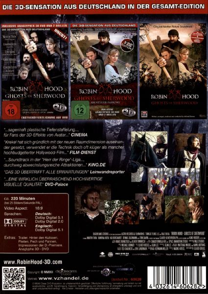 Produktbild: Robin Hood - Ghosts of Sherwood [2 DVDs] (+ 2 anaglyphe 3D DVDs) (+ CD) (+ 8 Postkarten)