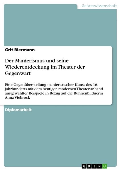 Produktbild: Der Manierismus und seine Wiederentdeckung im Theater der Gegenwart