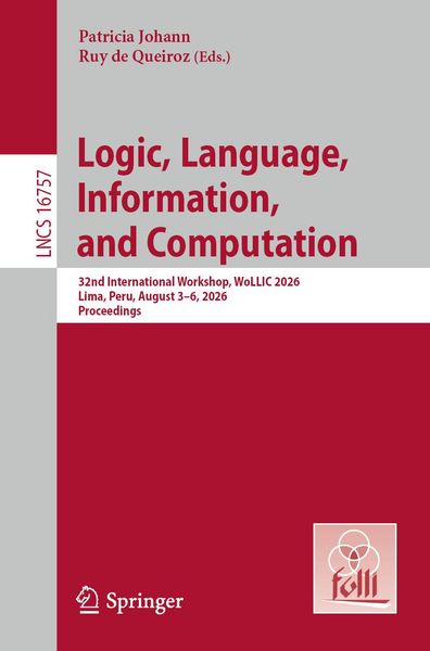 Produktbild: Logic, Language, Information, and Computation