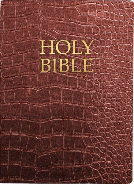 Produktbild: Kjver Holy Bible, Large Print, Walnut Alligator Bonded Leather, Thumb Index
