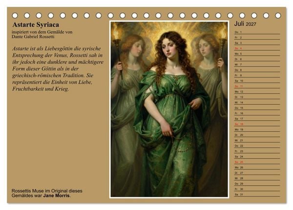 Produktbild: Rossettis Musen, neue Bilder zu symbolistischen Traumwelten (Tischkalender 2027 DIN A5 quer), CALVENDO Monatskalender