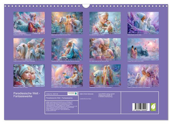 Produktbild: Paradiesische Welt - Fantasiewerke (Wandkalender 2026 DIN A3 quer), CALVENDO Monatskalender
