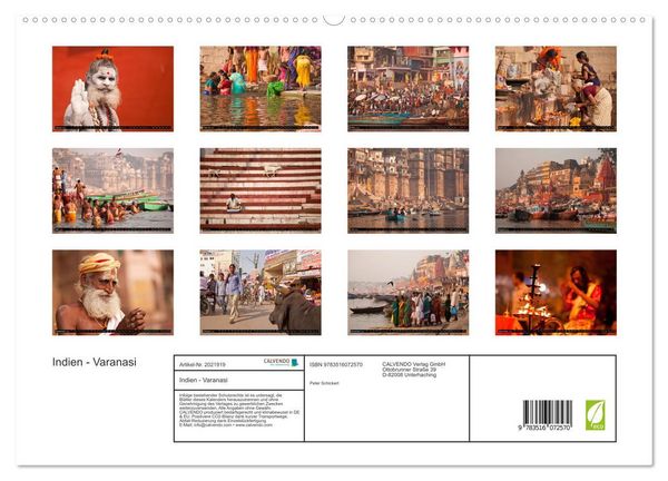 Produktbild: Indien - Varanasi (hochwertiger Premium Wandkalender 2026 DIN A2 quer), Kunstdruck in Hochglanz