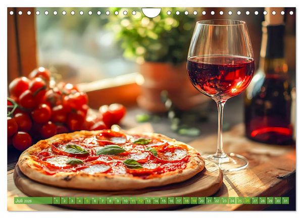 Produktbild: Pizza f&uuml;r Genie&szlig;er! - Erleben Sie jeden Monat neue Pizza-Momente (Wandkalender 2026 DIN A4 quer), CALVENDO Monatskalender