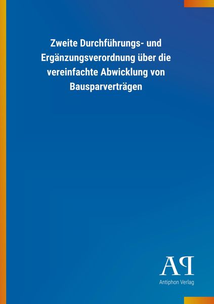 Produktbild: Zweite Durchf&uuml;hrungs- und Erg&auml;nzungsverordnung &uuml;ber die vere
